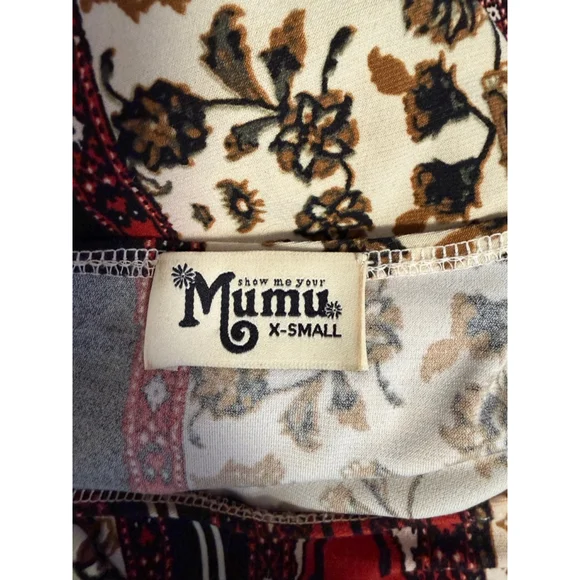Show Me Your Mumu Mini Tunic Dress women’s XS Red Black Floral Boho Long Sleeve - Picture 3 of 16